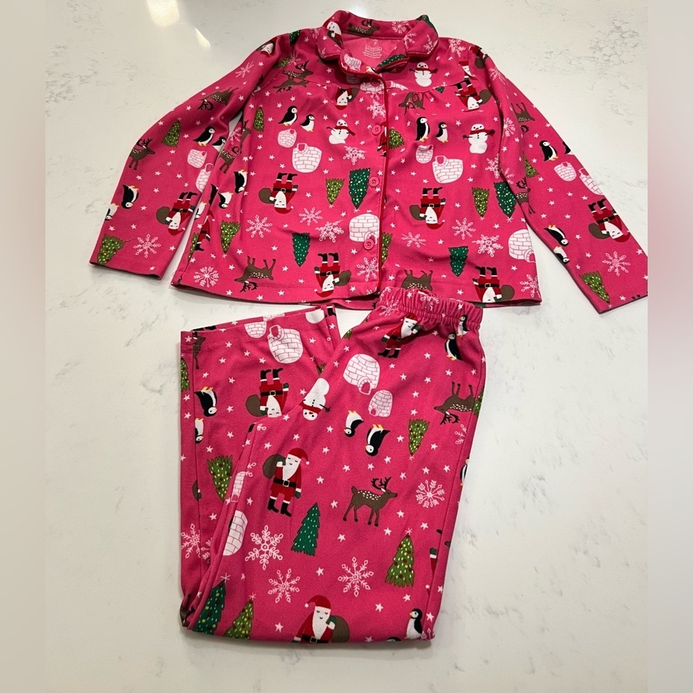 Carter's Pink Pajama Set with Winter Characters